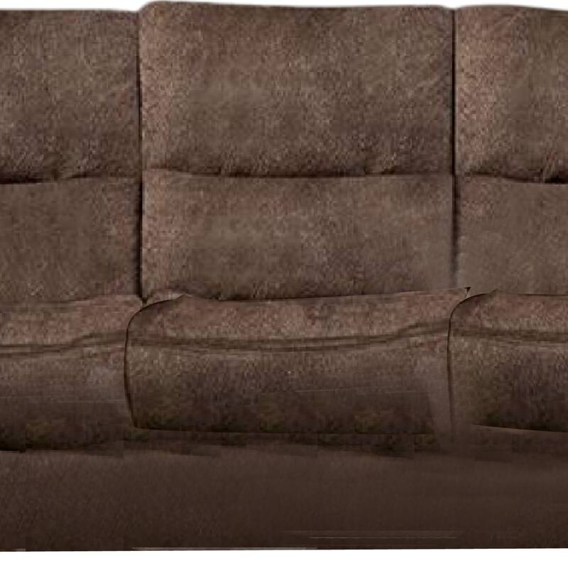 Heny Manual Reclining Sofa, Brown Fabric Seating, 88 Inch, No Sag