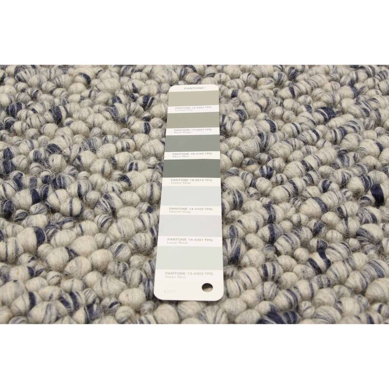 ECARPETGALLERY Braid weave Sienna Grey Wool Rug - 5'3 x 7'3