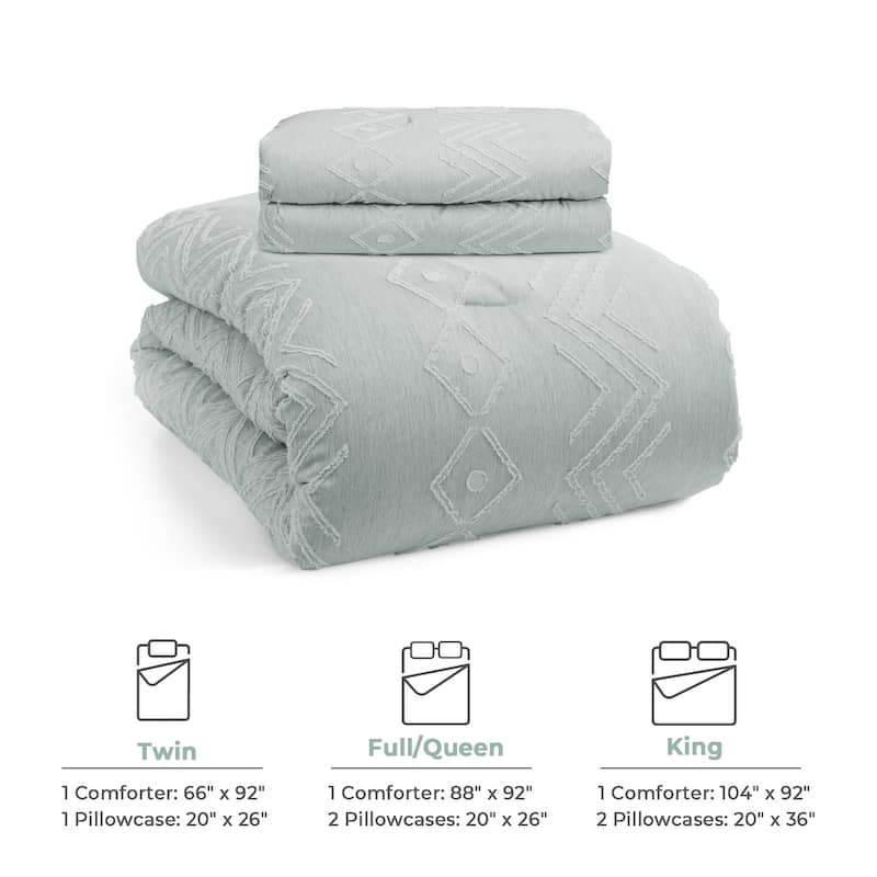 All Season Tufted Clipped Down Alternative Comforter Set