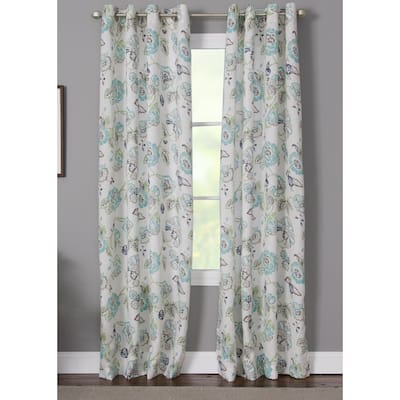 Porch & Den Summit Pointe Floral Pattern Grommet Top Panel