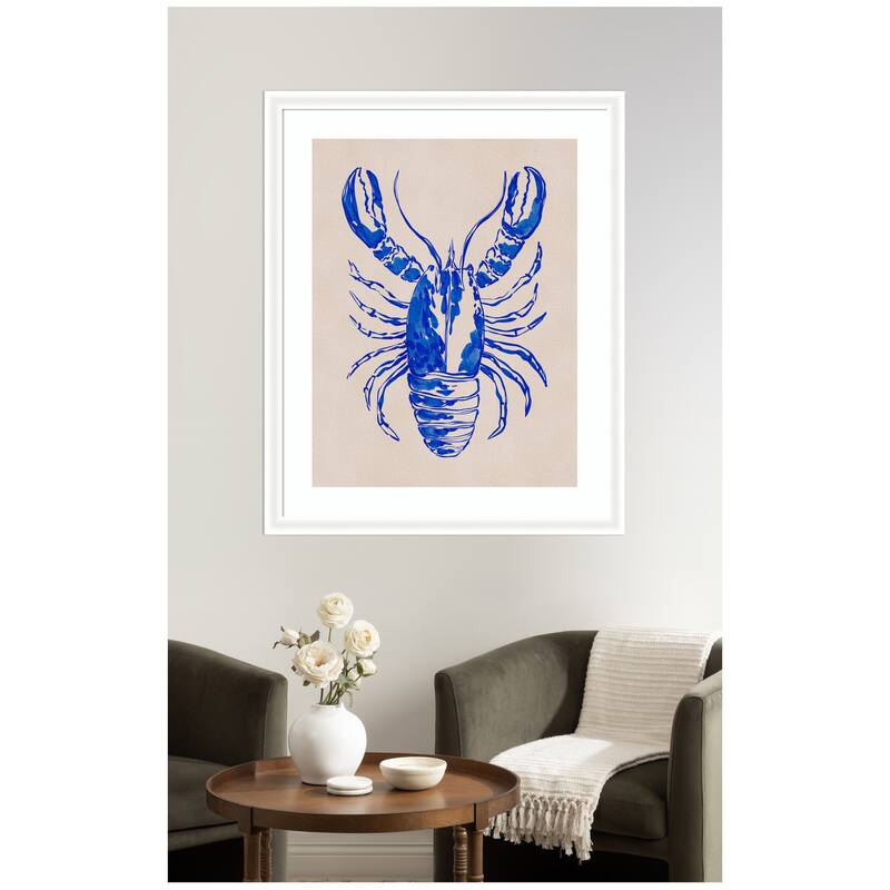 Kate and Laurel Framed Art Lobster by Nikita Jariwala