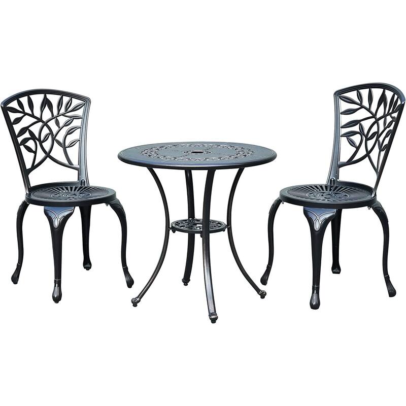 Demorian Cast Aluminum 25" Round Patio Dining Table Antique Bronze