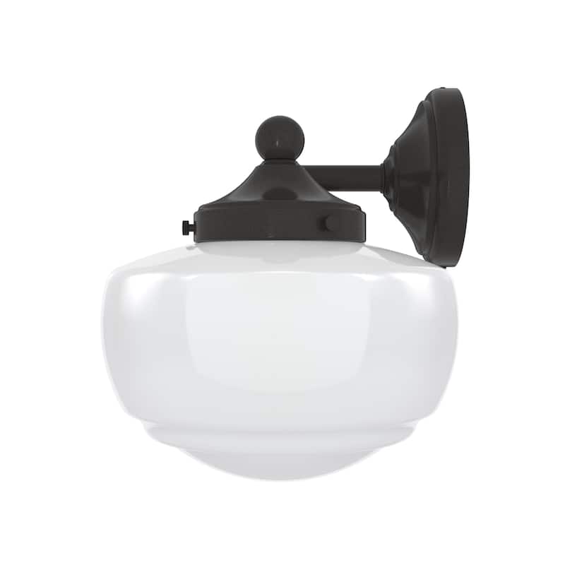 Hunter Saddle Creek Vanity Wall Light - Transitional, Vintage Schoolhouse - Damp Rated!