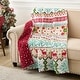 preview thumbnail 2 of 8, Festive Winter Holiday Reversible Quilted Throw Blankets