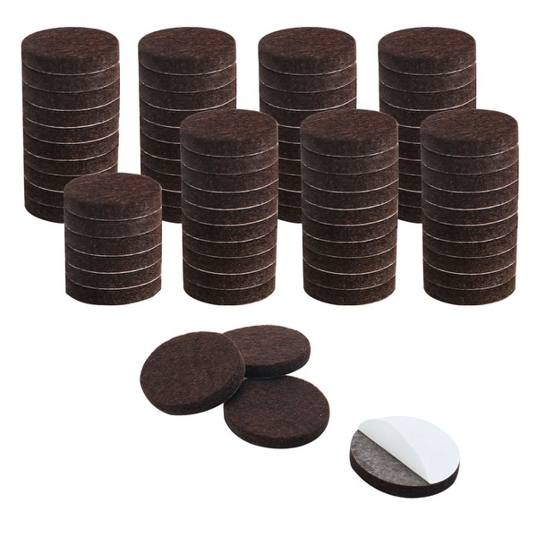 80pcs Felt Pads Round Dia 1 1/4" Self Stick Anti-scratch Pads Reduce Noise for Furniture Leg Floor Protector Brown