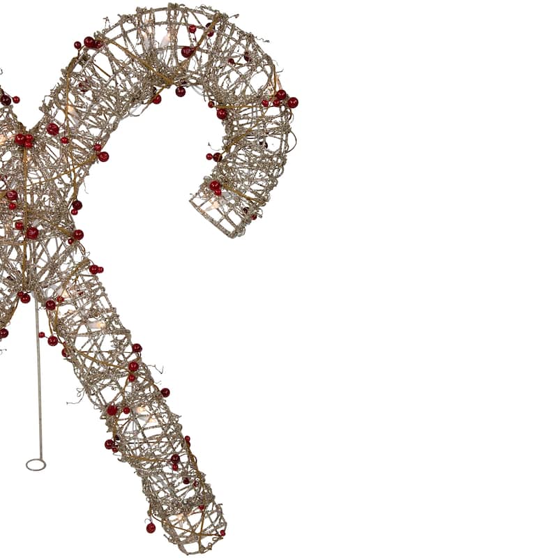 25 Champagne Gold Glittered Rattan Double Cy Cane or Window Decor