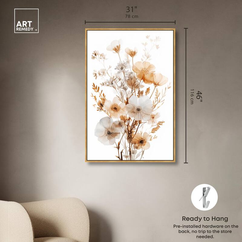 Parchment Petals Canvas by Art Remedy