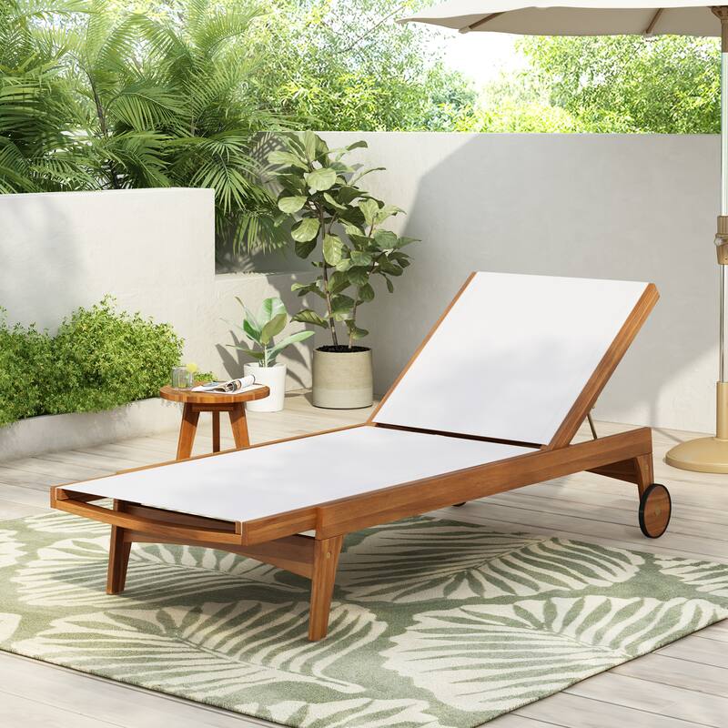 Christopher Knight Home - Orion Acacia Wood Outdoor Chaise Lounger
