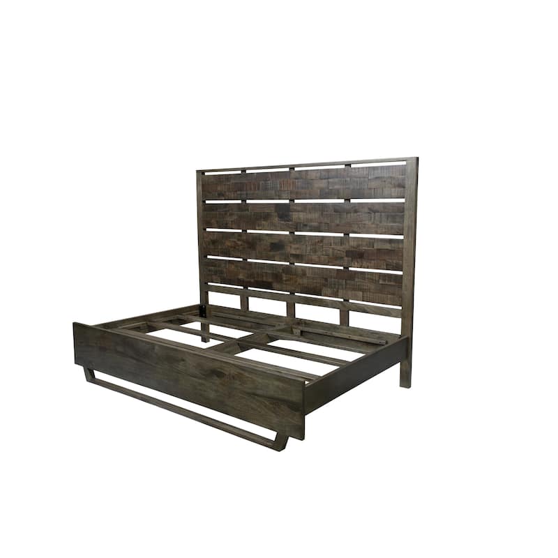 King Panel Bed with Solid Wood Frame