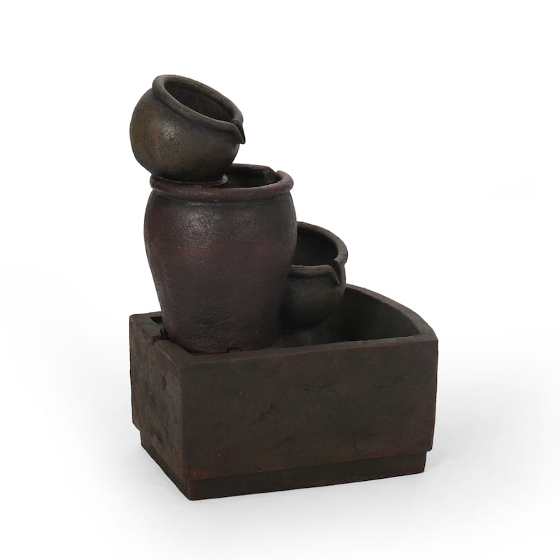 3-Tier Outdoor Fountain with Light, 30.75" Weather Resistant Floor Fountain - 30.75"H