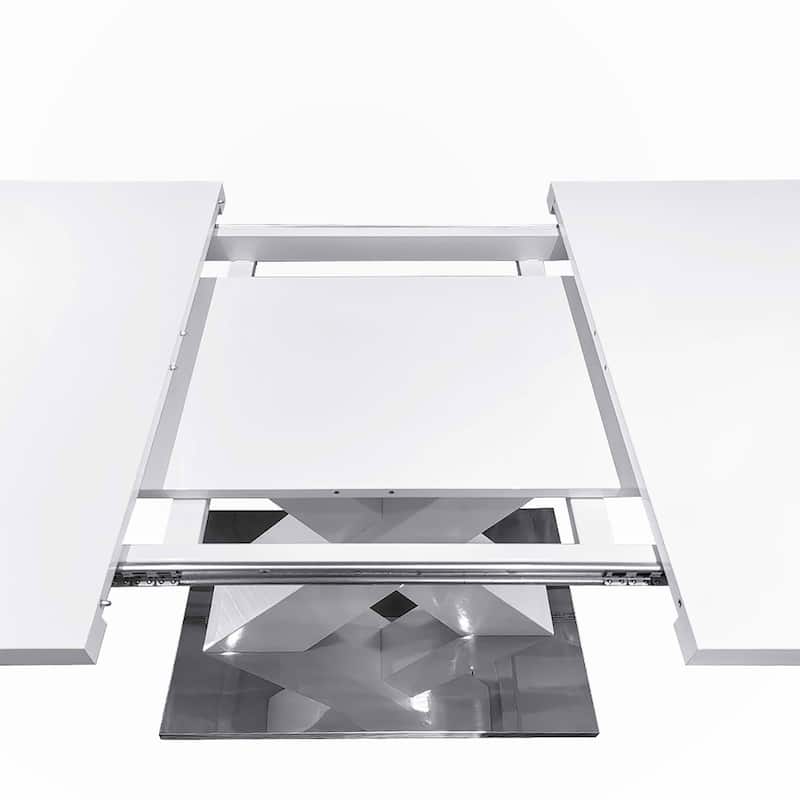 Modern Square Dining Table, Stretchable