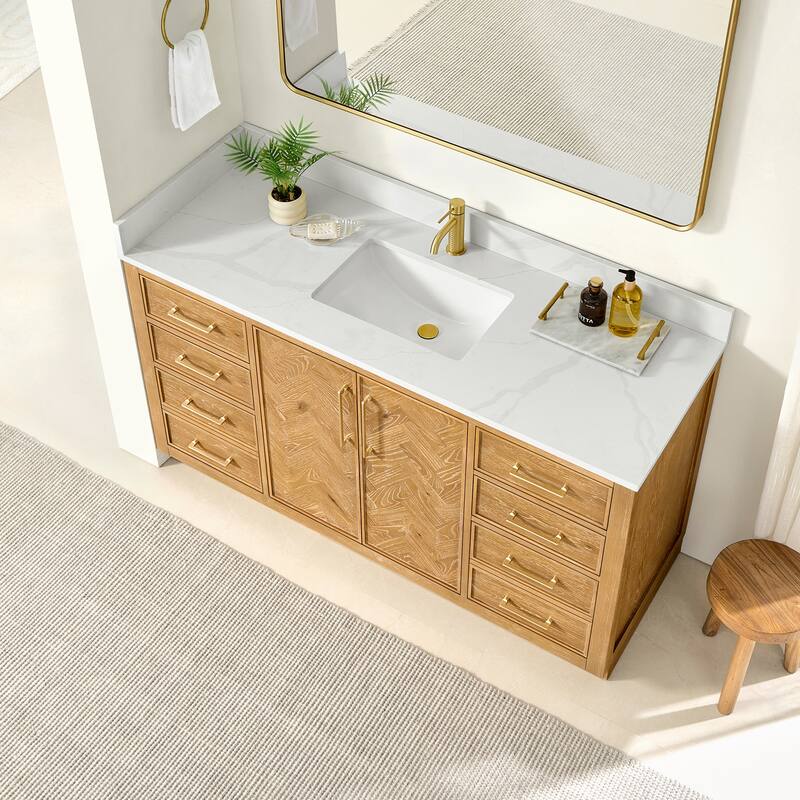 Jakarta Bath Vanity with Quartz Stone Top without Mirror