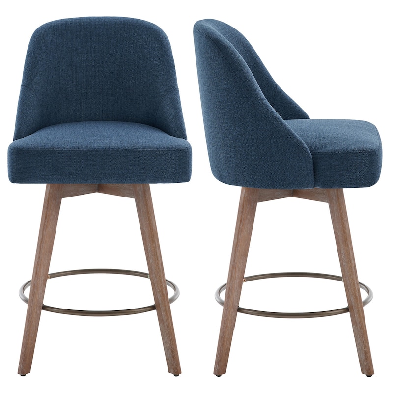 26" Counter Height Swivel Bar Stool, Upholstered Counter Stools - 39.37" (H) x 22.44" (D) x 21.65" (W)