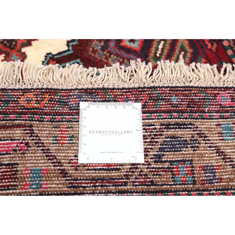 ECARPETGALLERY Hand-knotted Konya Anatolian Cream, Dark Red Wool Rug - 2'8 x 10'4