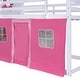 preview thumbnail 22 of 21, Twin Size Bunk Wood House Bed with Elegant Windows, Sills and Tent