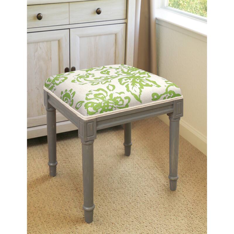 Toile Rustic-grey Vanity Stool - Green