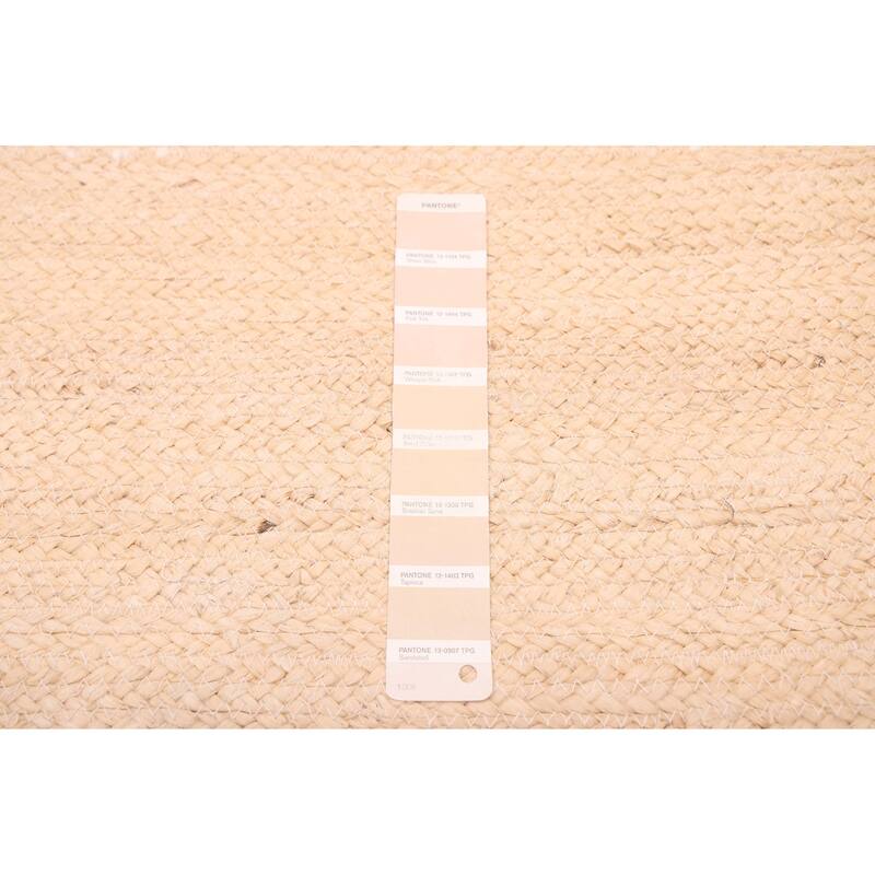 ECARPETGALLERY Flat-Weave Palas Denizli Ivory, Tan Jute Rug - 4'0 x 6'0
