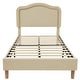 preview thumbnail 13 of 15, Beige Upholstered Platform Bed with Curve LED Headboard, Twin Size