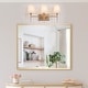 preview thumbnail 11 of 15, Barr Mid-Century Modern Gold Bathroom Vanity Light Dimmable Fabric Wall Sconces