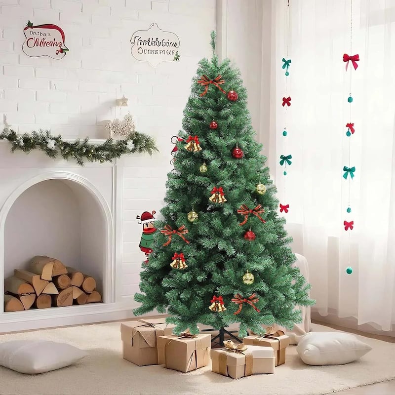 6/7FT Artificial Christmas Tree for Living Room Office Party Decoration - N/A - 7 Foot