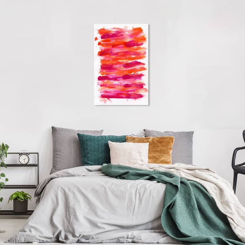 Wynwood Studio Abstract Red Daisy Petals Orange and Modern & Contemporary Wall Art Canvas Print - 36 x 24