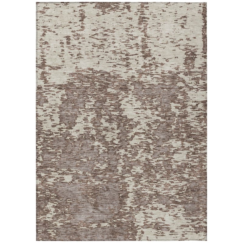 Machine Washable Indoor/ Outdoor Abstract Pixels Chantille Rug