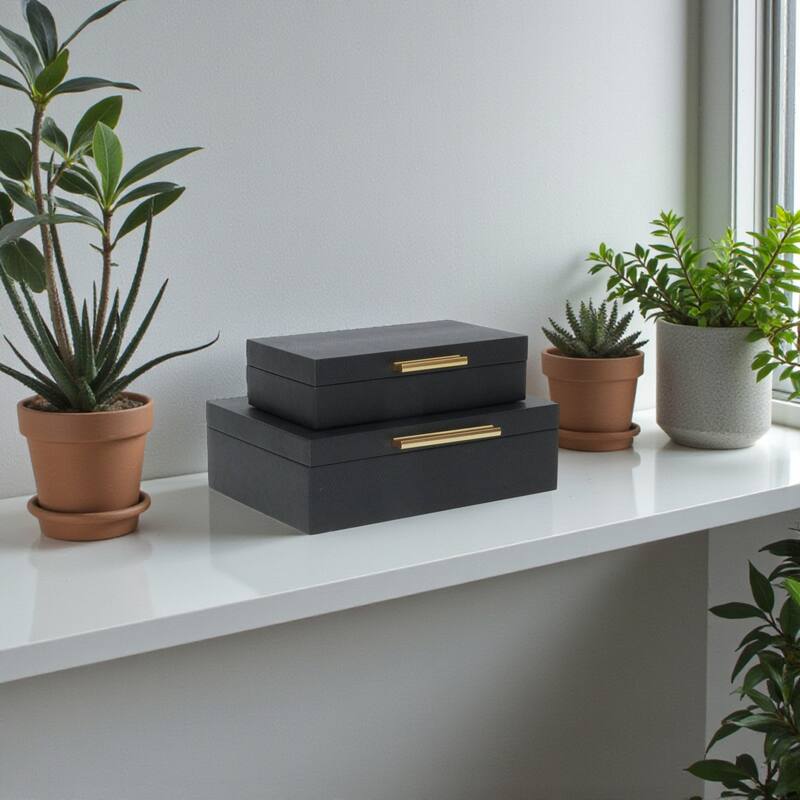 Lusan Black Vinyl Decorative Box Set