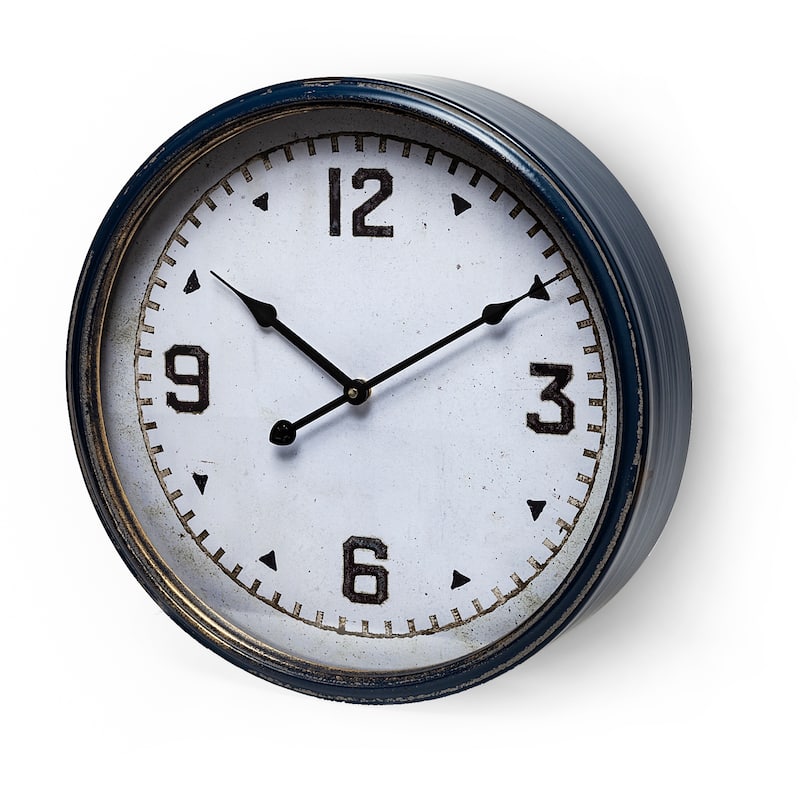 Mercana Hereward 16" Round Large Modern Wall Clock - 4.0L x 15.7W x 15.7H