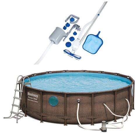 Bestway 16ft x 16ft x 48in Power Vista Pool Set w/ Vacuum & Maintenance Kit