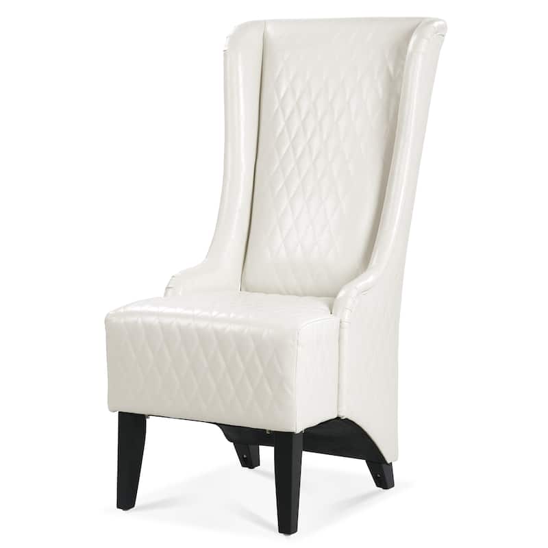 White 23.03" High Back Accent Chair with Solid Frame