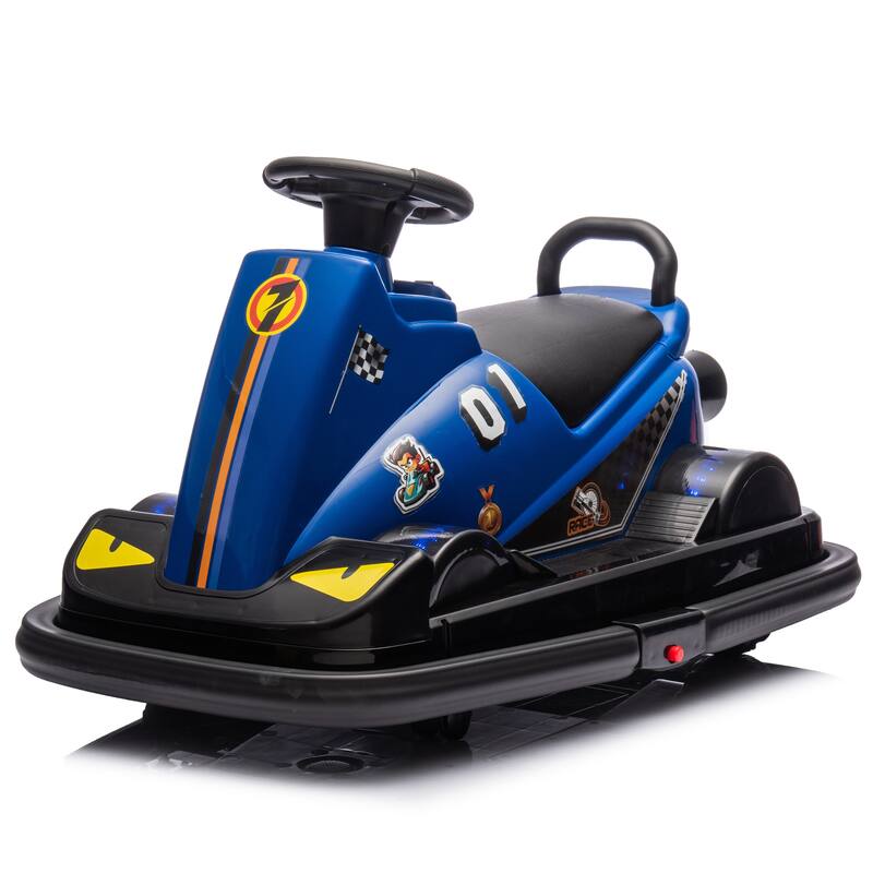 12V Kids Electric Bumper Car, Dual Motors, 360° Rotation, LED Flow Lights, Music, Horn & Fun Collision Effects for Ages 3-5