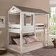 preview thumbnail 3 of 12, Twin Over Twin Bunk Bed with Built-in Ladder,Guardrails