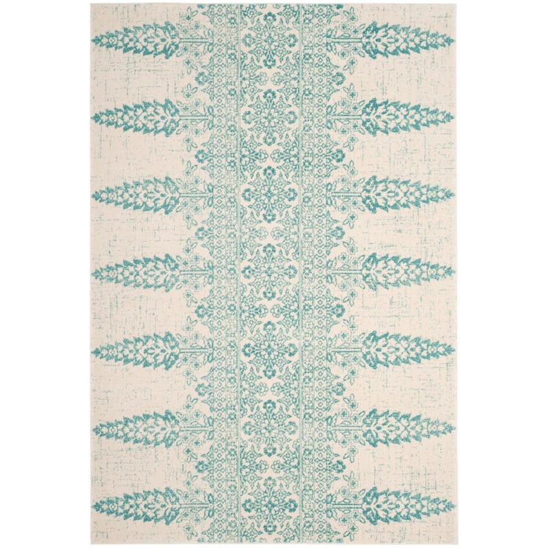 SAFAVIEH Evoke Gelinda Vintage Boho Rug - 5'1" x 7'6" - Ivory/Teal