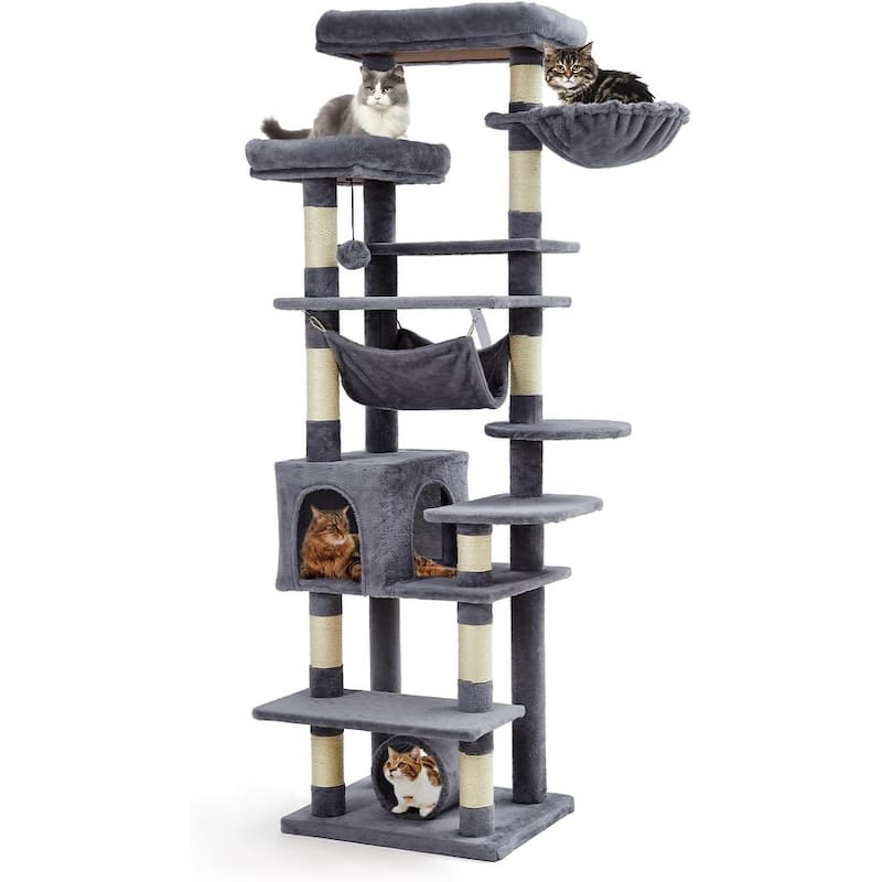 Cat Tree for Large Cats 67 Inches,Multi-Level Cat Tower with Scratching Posts