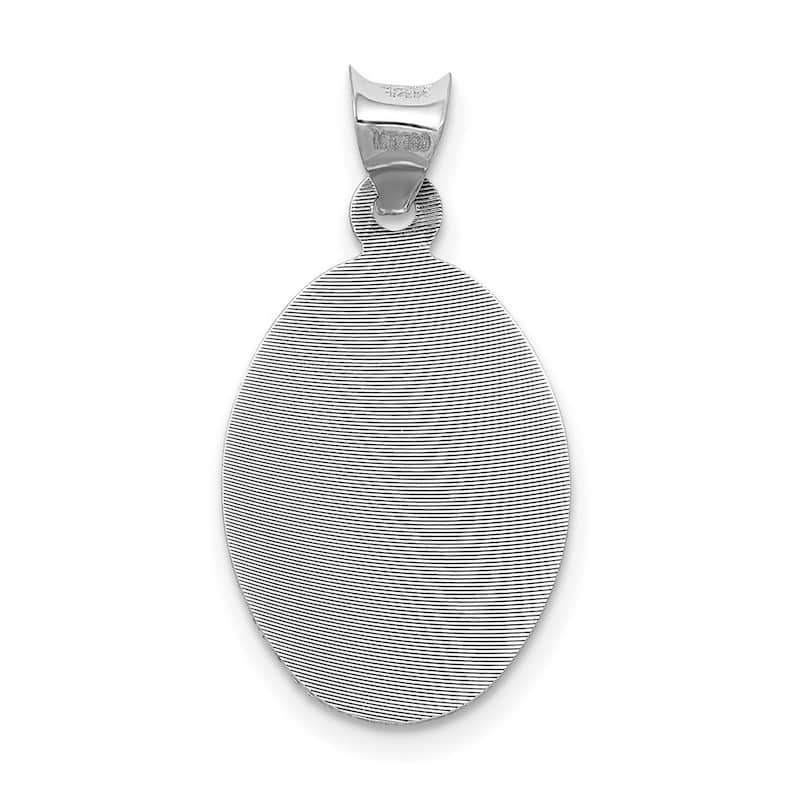Curata 14k White Gold 18" 20mmx13mm Our Lady of Guadalupe Oval Necklace