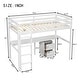 preview thumbnail 8 of 18, Twin Size Wood Loft Wood Bed with Under-bed, Built-in Desk, a Storage Cabinet of 2 Drawers, Guardrails and Ladder