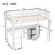 preview thumbnail 8 of 8, White Twin Size Wood Loft Bed with Desk, Storage, and Ladder