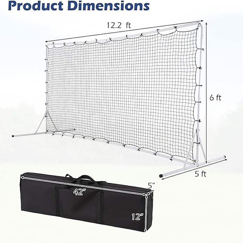 12 x 6 FT Soccer Rebounder Net Portable Football Training Equipment