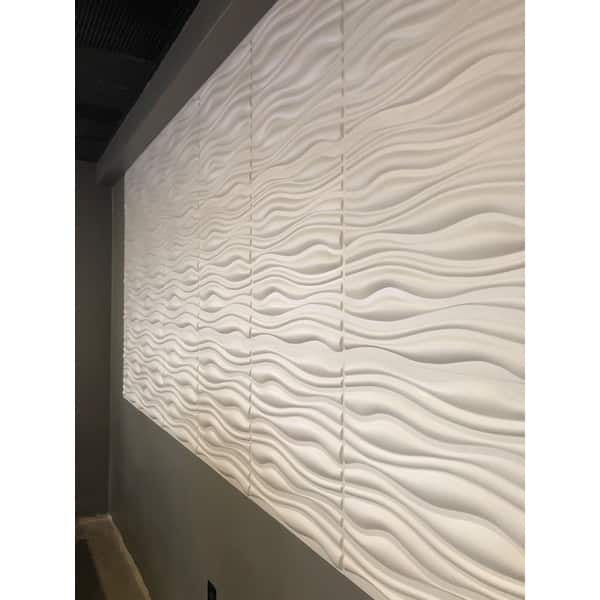 At3d Wave Design I 19.7 In. X 19.7 In. PVC 3D Wall Panel (12