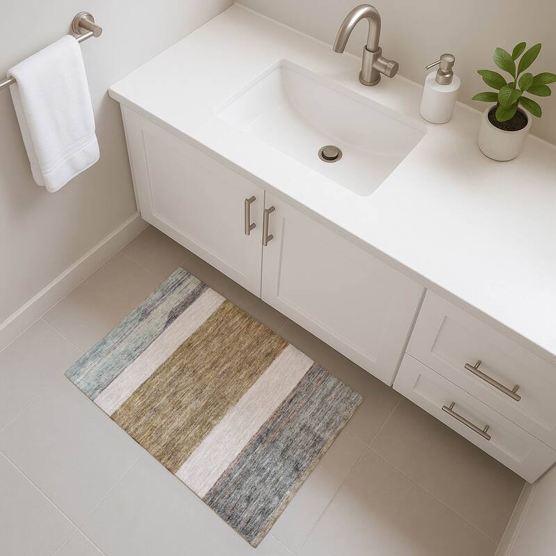 Premium Washable Super Soft Ombre Gabbeh Mayfield Rug - Mocha - 1'8" x 2'6"