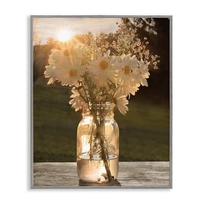 Stupell Warm Meadow Daisies Mason Jar Rural Picnic Flowers Framed Wall Art,Design by Lori Deiter - Multi-Color