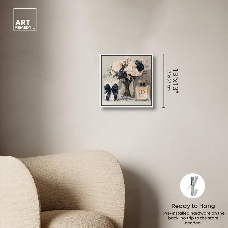 Ivory Perfume Flowers in Vase Canvas by Art Remedy