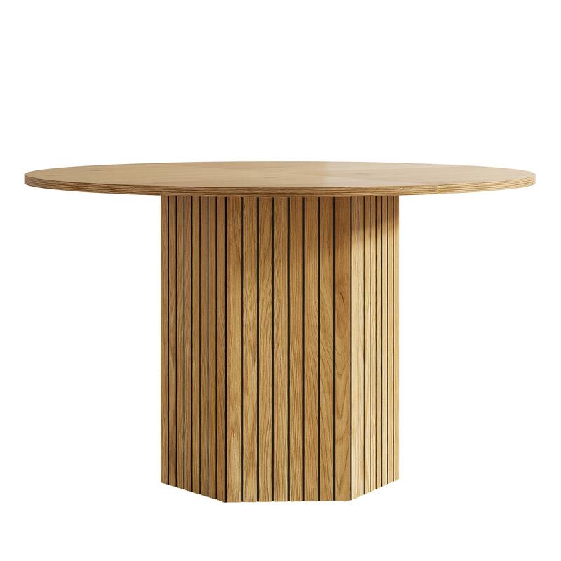 47-Inch Round Conference Table, Wood Meeting Table
