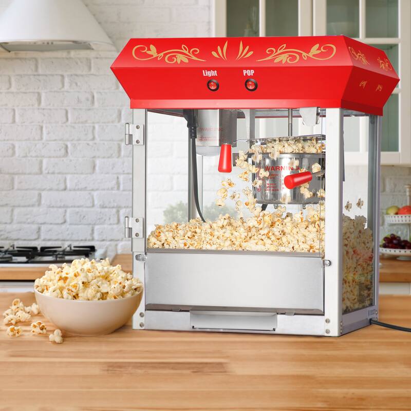 Great Northern Popcorn 4oz Tabletop Popcorn Machine with Warming Light, Red - 4 oz