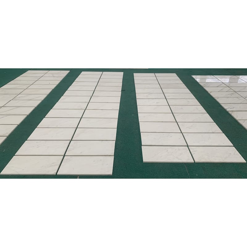 Roomfitters Natural Marble Wall Tile, FS Textured 3D Fluted Stone, Genuine Marble, 4-Piece Box, White