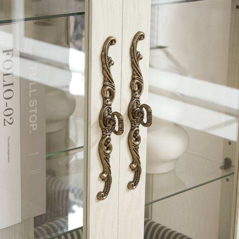 Display case with tempered glass door