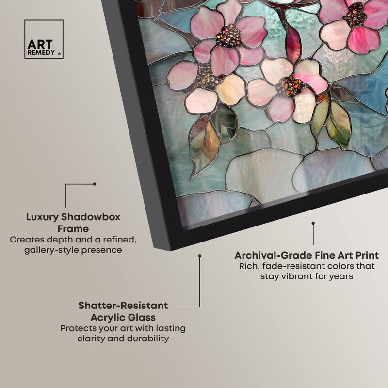 Shimmering Spring Blossoms II Shadowbox by Art Remedy