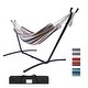 preview thumbnail 4 of 14, Double Classic Striped Hammock chair Brown