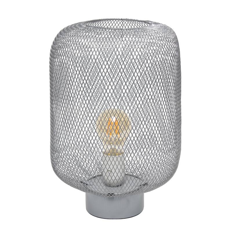 Metal Mesh Wire Table Lamp - 11.75" - Gray