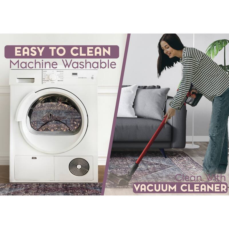 L'Baiet Irene Multicolor Distressed Machine Washable Rug